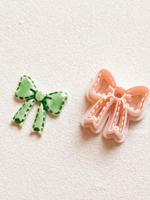 Stitched Bow Clay Cutter 25mm Faux Stitch Detail for Earrings or Charms