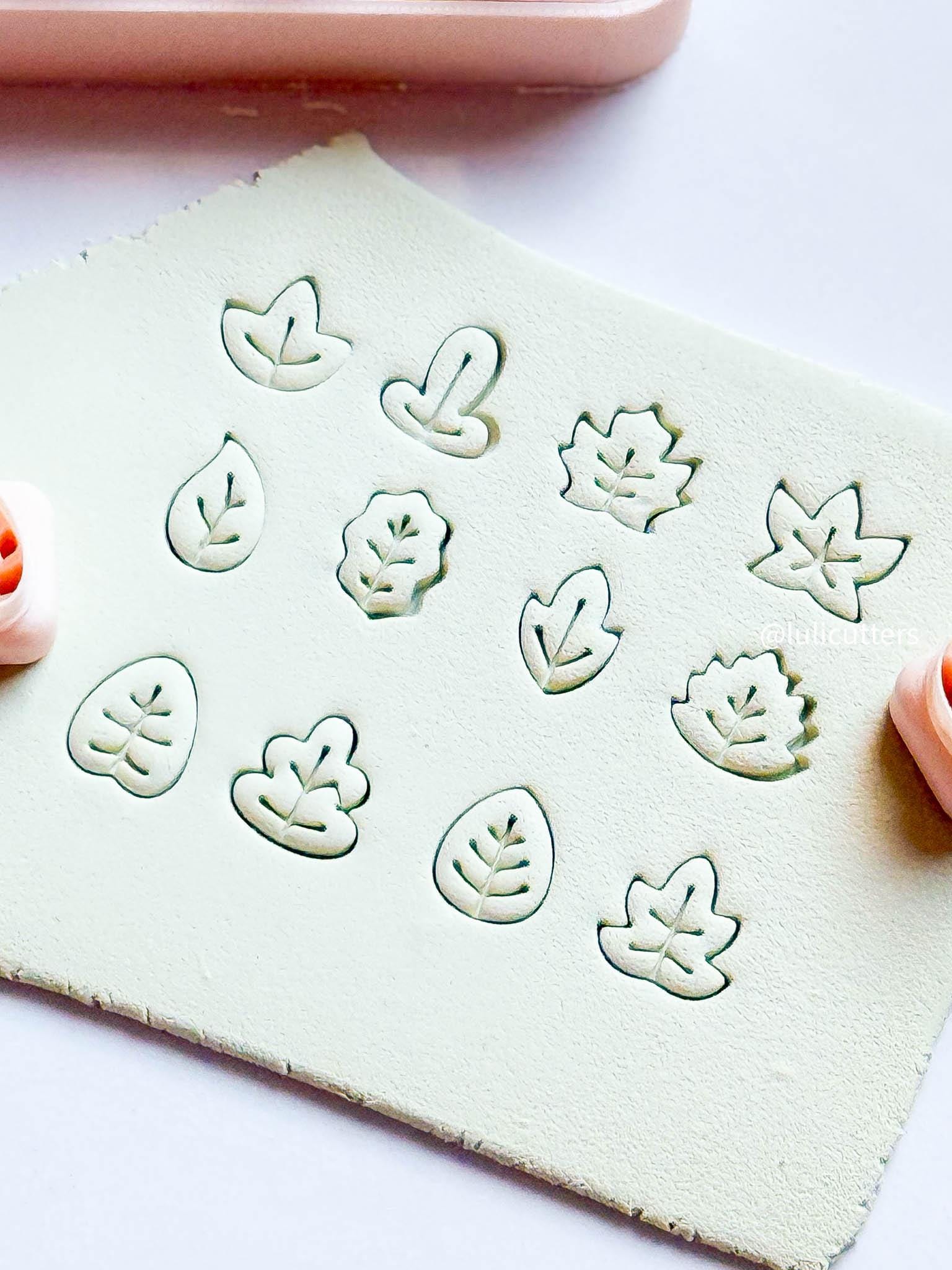 Mini Leaf Clay Earring Cutter Set Includes 12 Micro Leaf Shapes + Storage Case