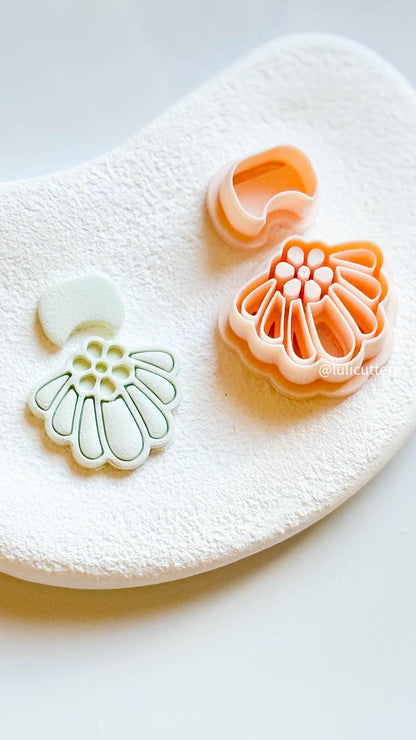 Layered Flower Clay Cutter Set Includes Bloom Base + Curved Topper