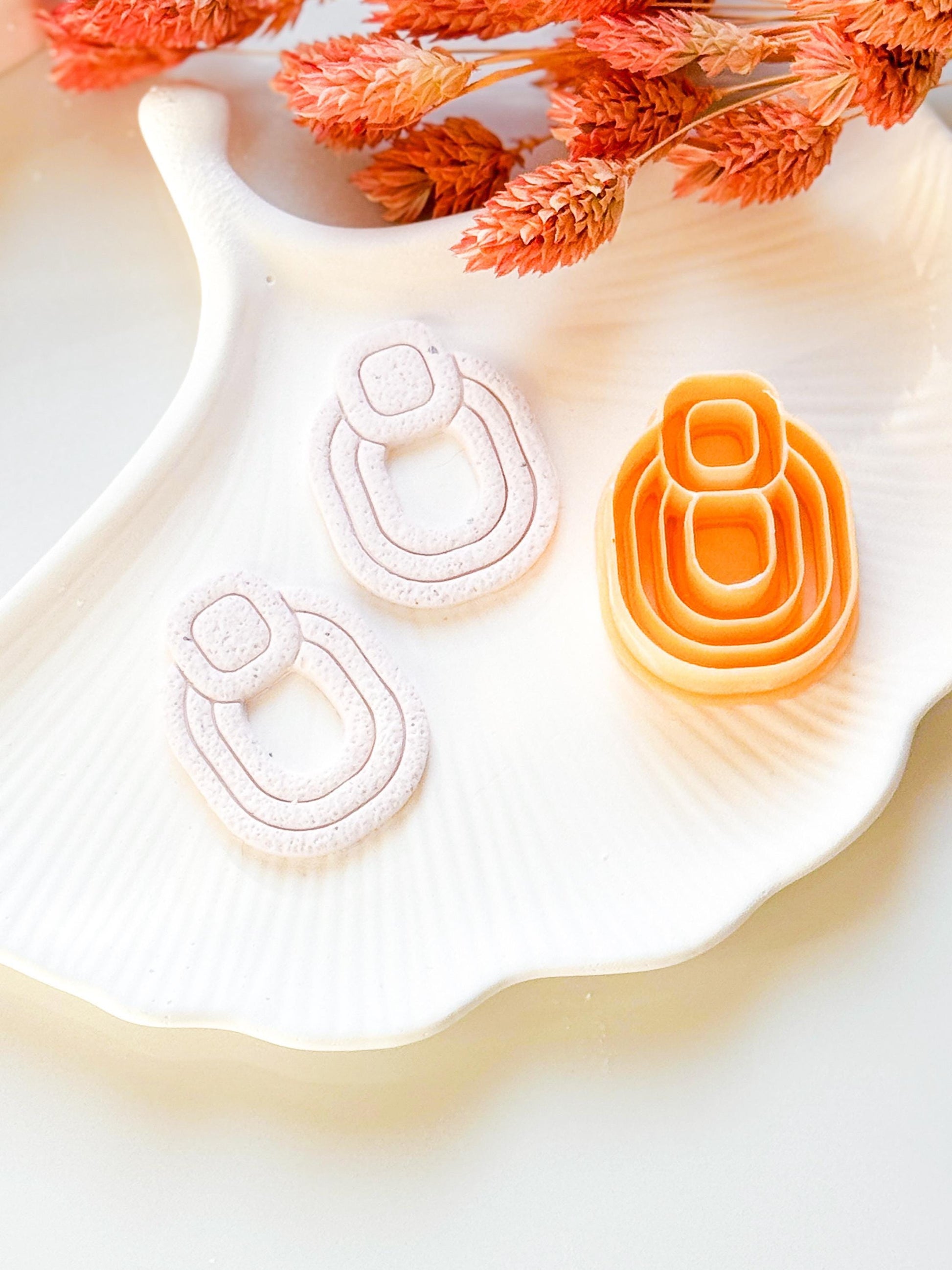 Boho Geometric Clay Cutter Set: Line Textured Earring Cutters