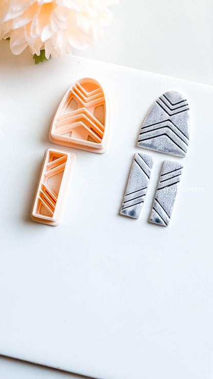 Modern Arch Clay Earring Cutter Set: Geometric Polymer Clay Tool