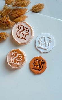 Squirrel Clay Cutter Set: Woodland Jewelry Molds - 35/40mm