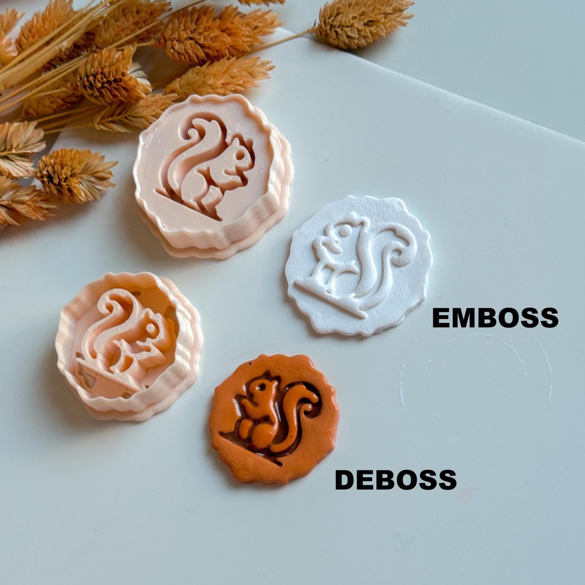 Squirrel Clay Cutter Set: Woodland Jewelry Molds - 35/40mm