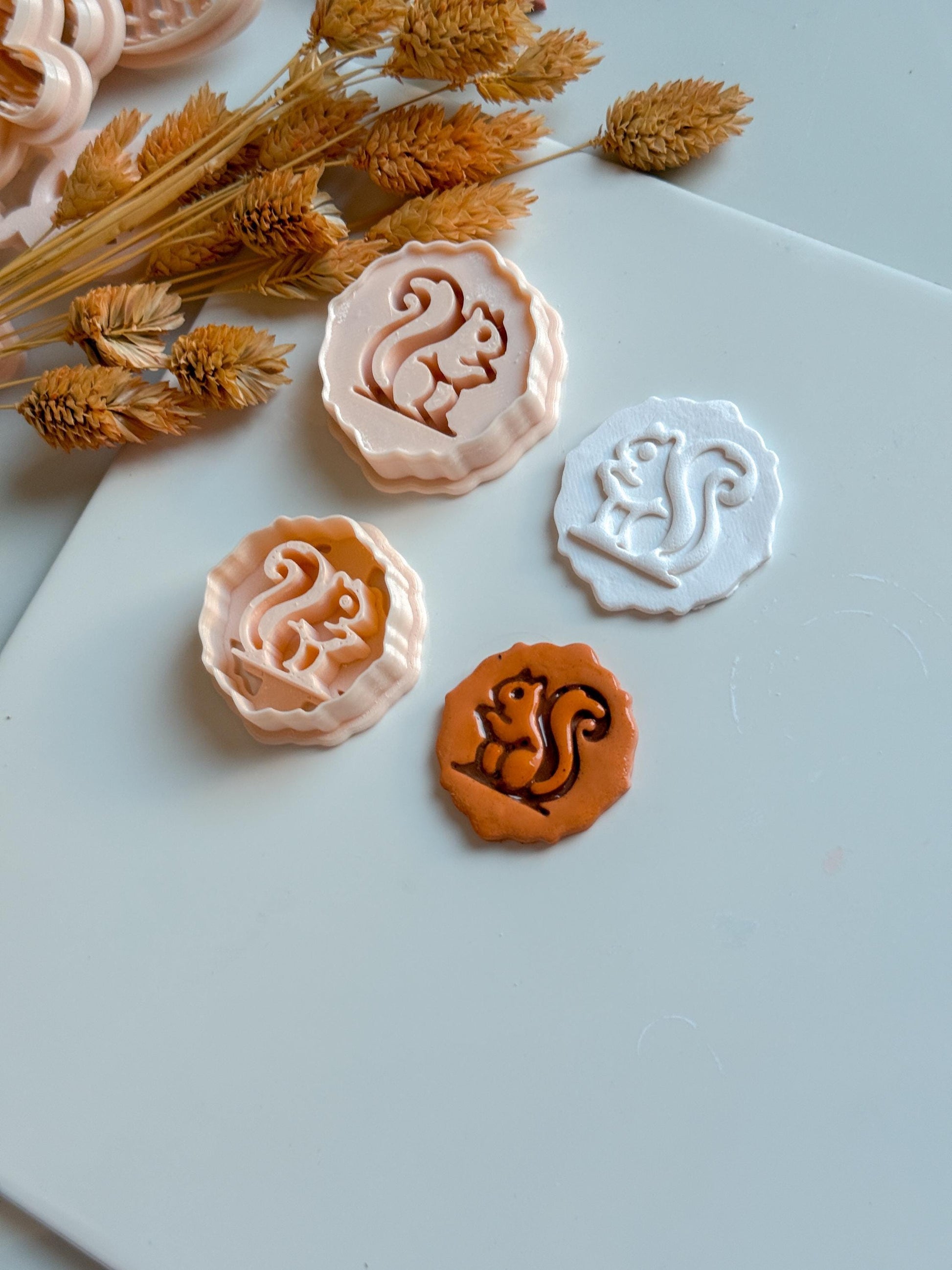 Squirrel Clay Cutter Set: Woodland Jewelry Molds - 35/40mm