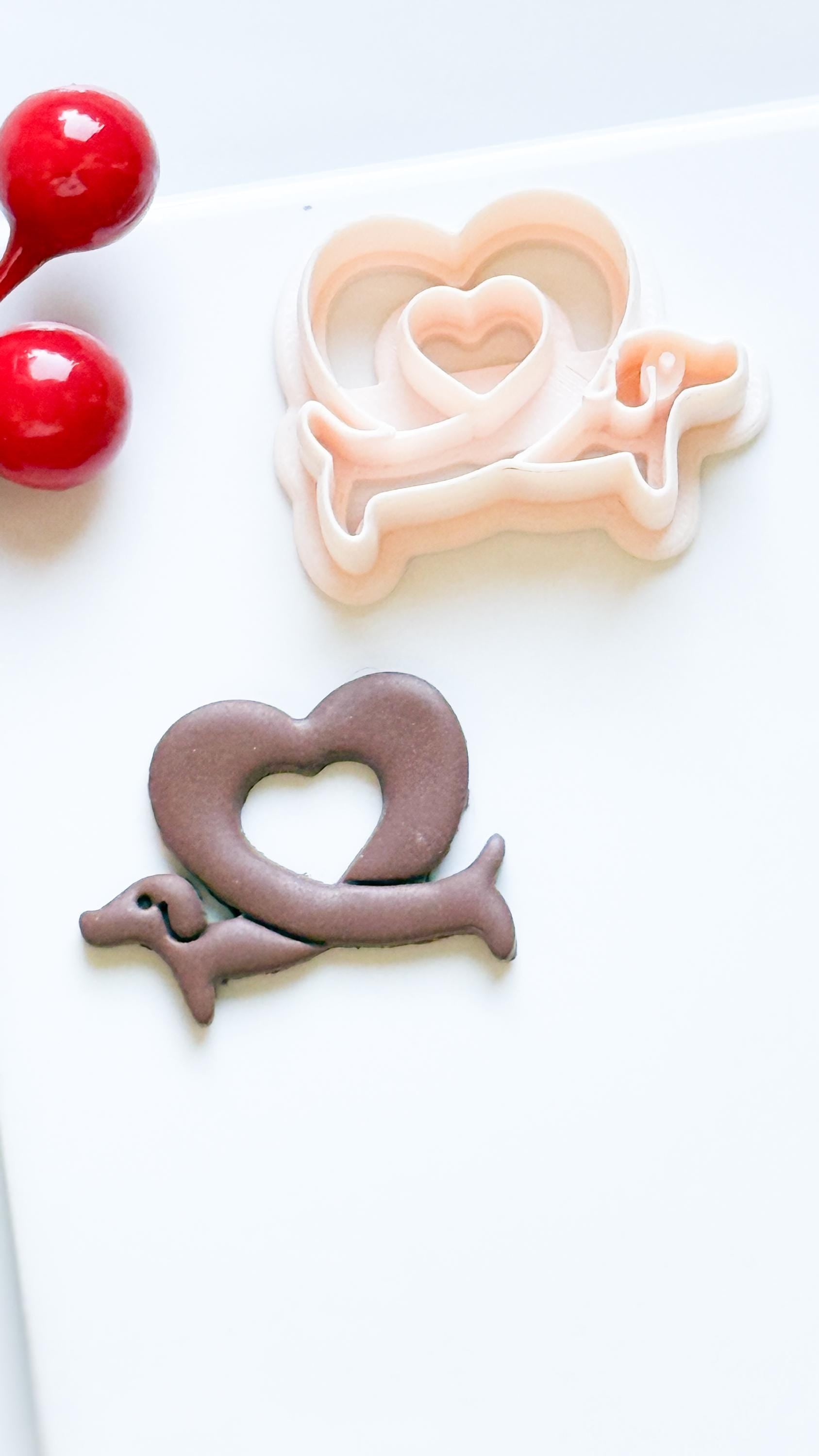 Dachshund Heart Clay Cutter – Polymer Clay Earring or Pendant Shape