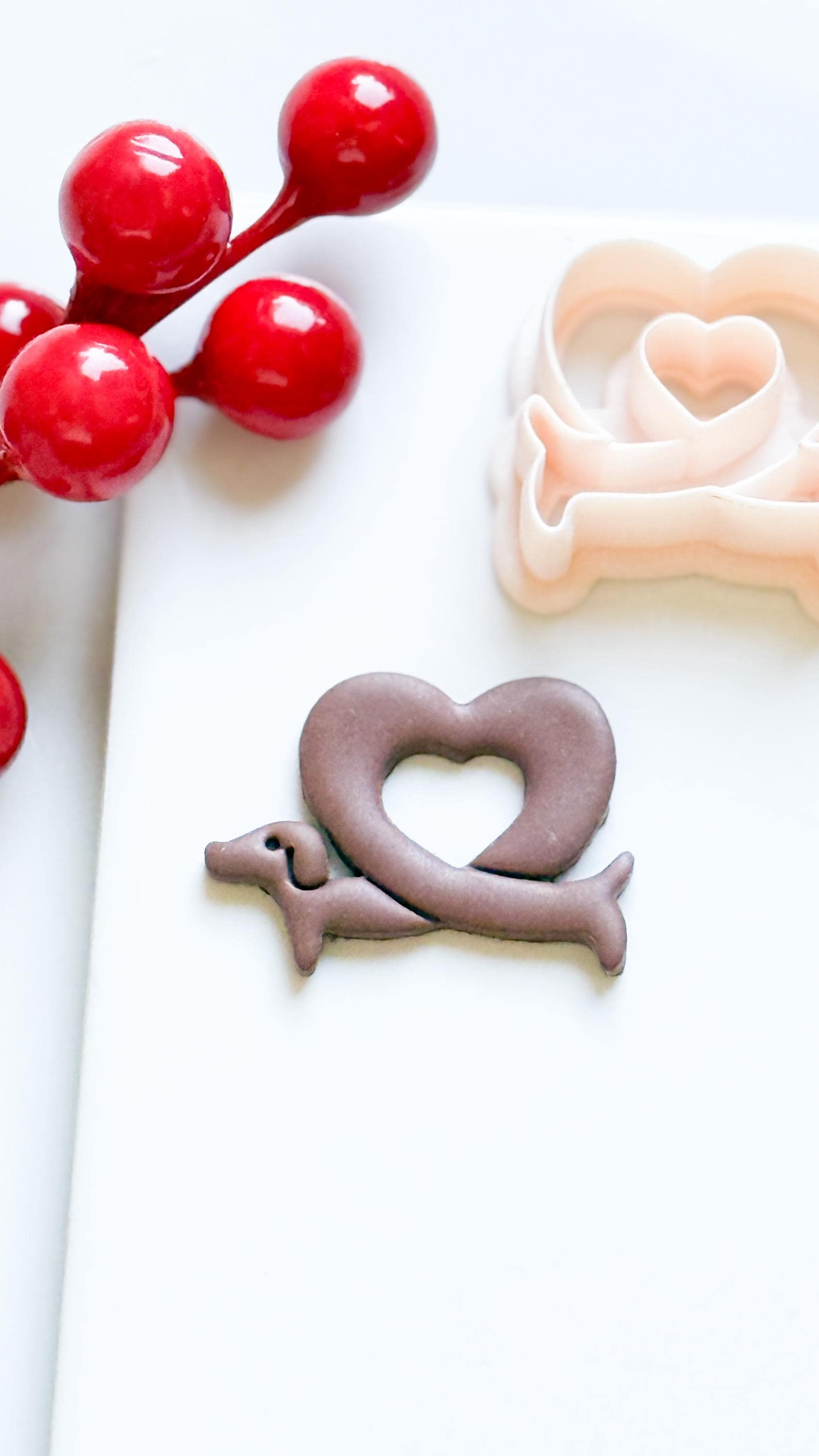 Dachshund Heart Clay Cutter – Polymer Clay Earring or Pendant Shape