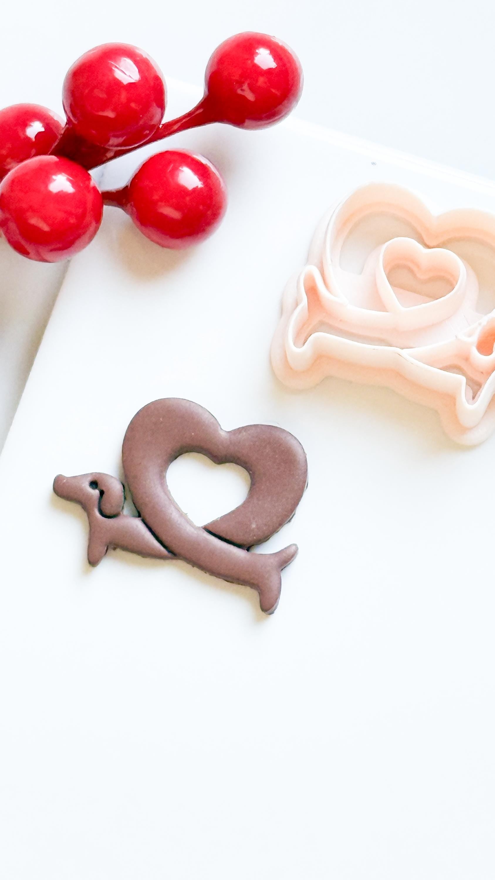 Dachshund Heart Clay Cutter – Polymer Clay Earring or Pendant Shape