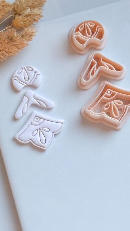 Ornate 3-Piece Clay Cutter Set: Layered Earring Shape for Polymer Clay