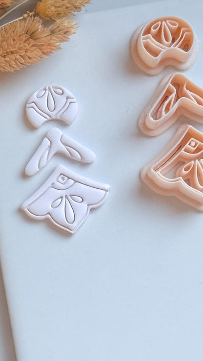 Ornate 3-Piece Clay Cutter Set: Layered Earring Shape for Polymer Clay