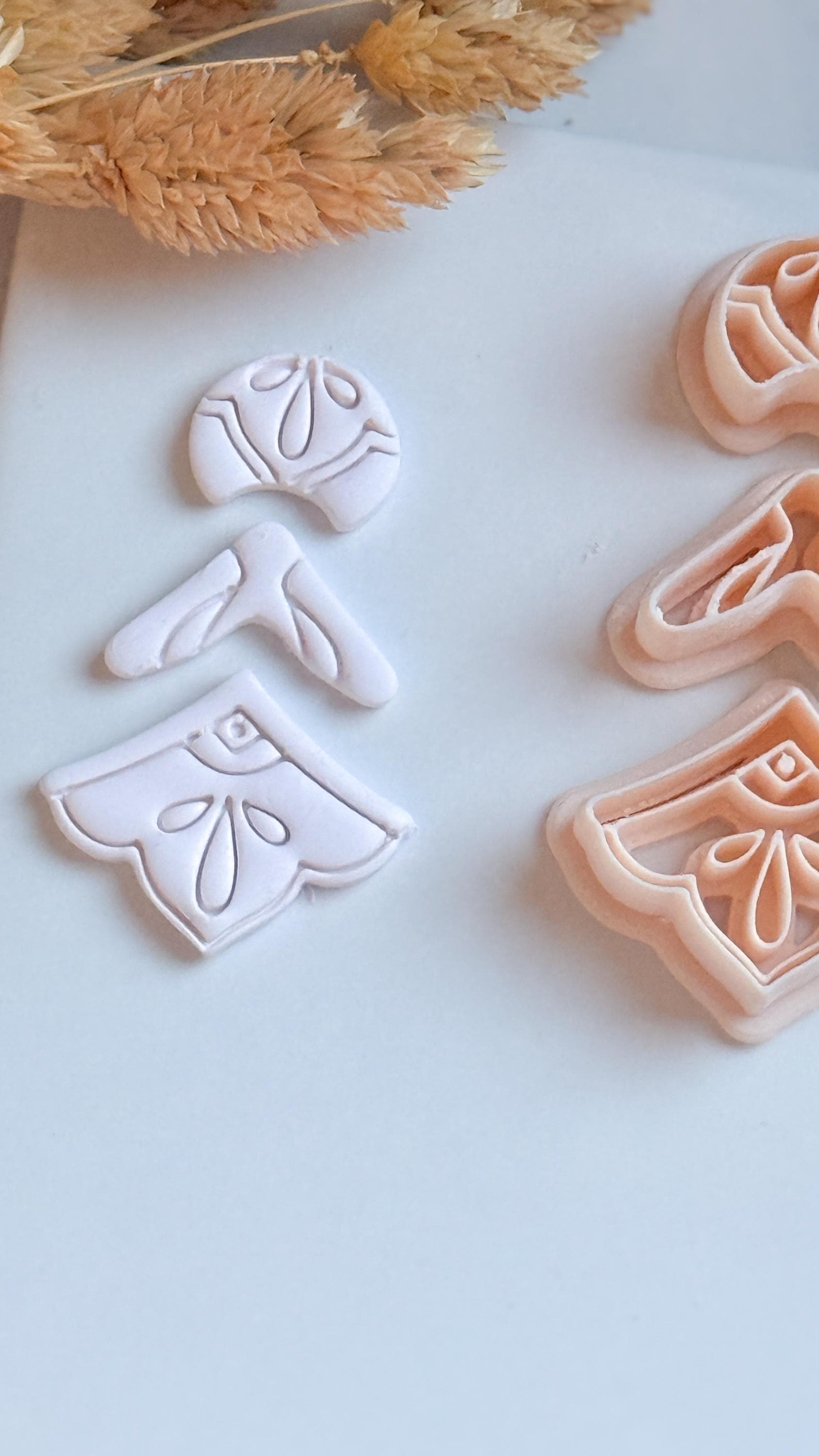 Ornate 3-Piece Clay Cutter Set: Layered Earring Shape for Polymer Clay