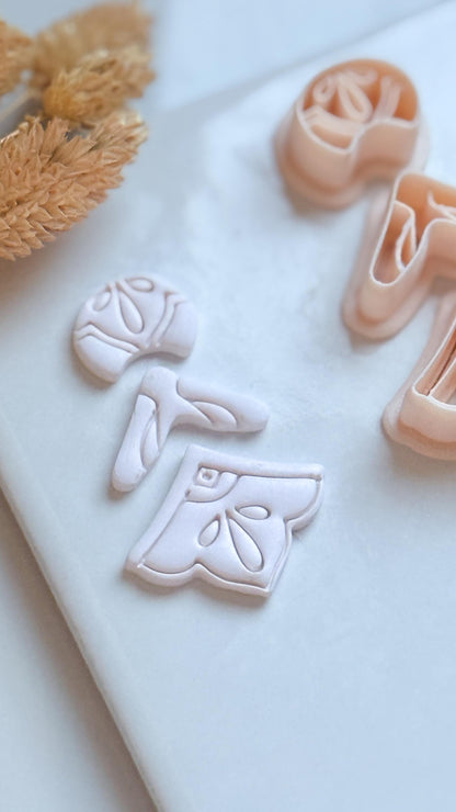 Ornate 3-Piece Clay Cutter Set: Layered Earring Shape for Polymer Clay