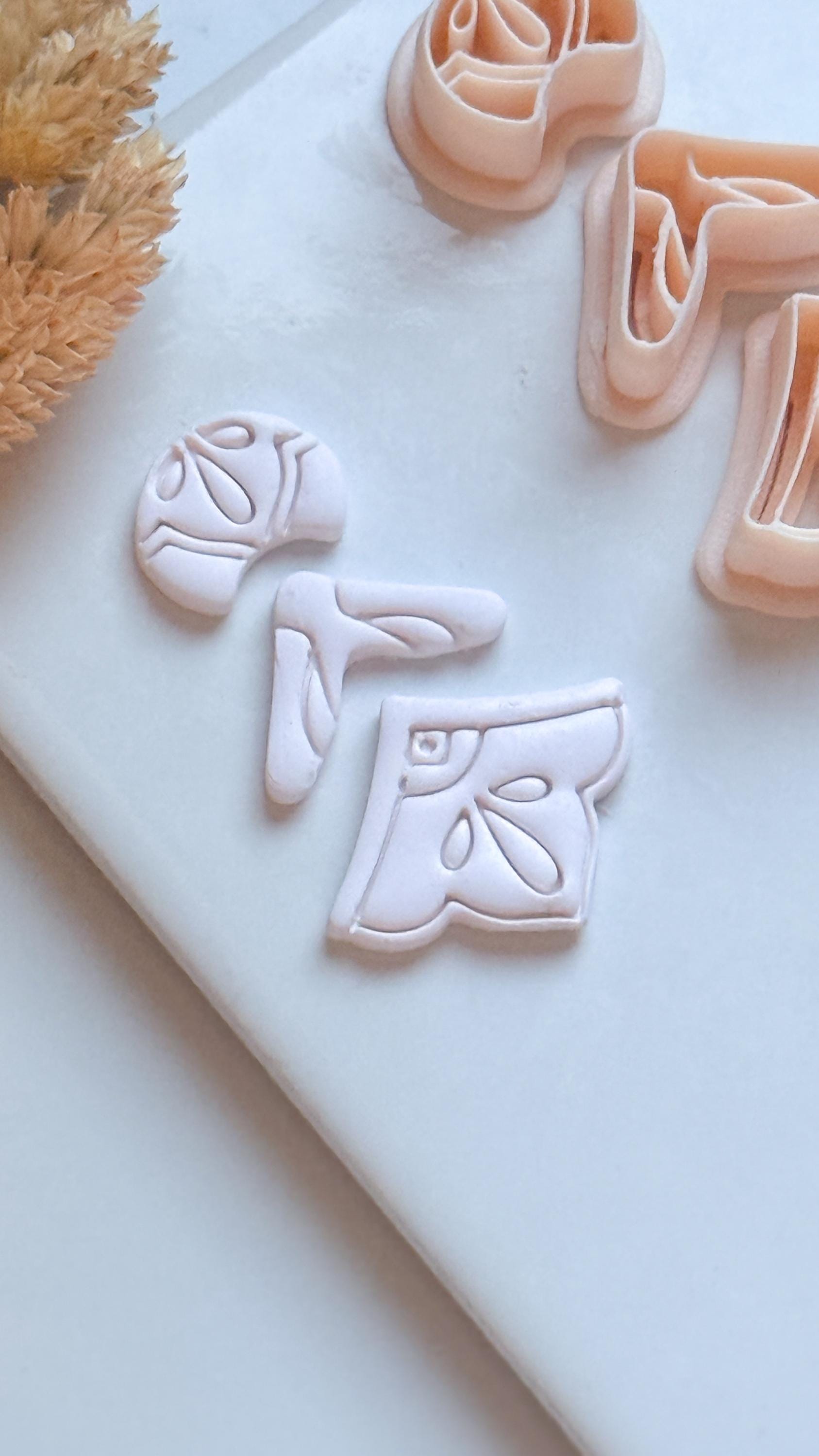 Ornate 3-Piece Clay Cutter Set: Layered Earring Shape for Polymer Clay