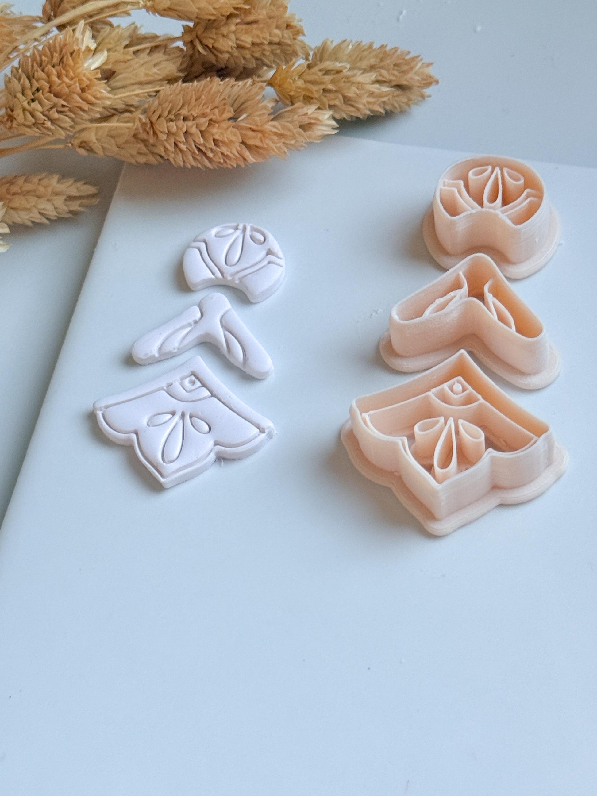Ornate 3-Piece Clay Cutter Set: Layered Earring Shape for Polymer Clay