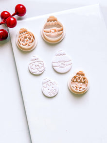 Christmas Ornament Clay Cutter: Santa, Belt, Gingerbread Face Cutters for Polymer Clay