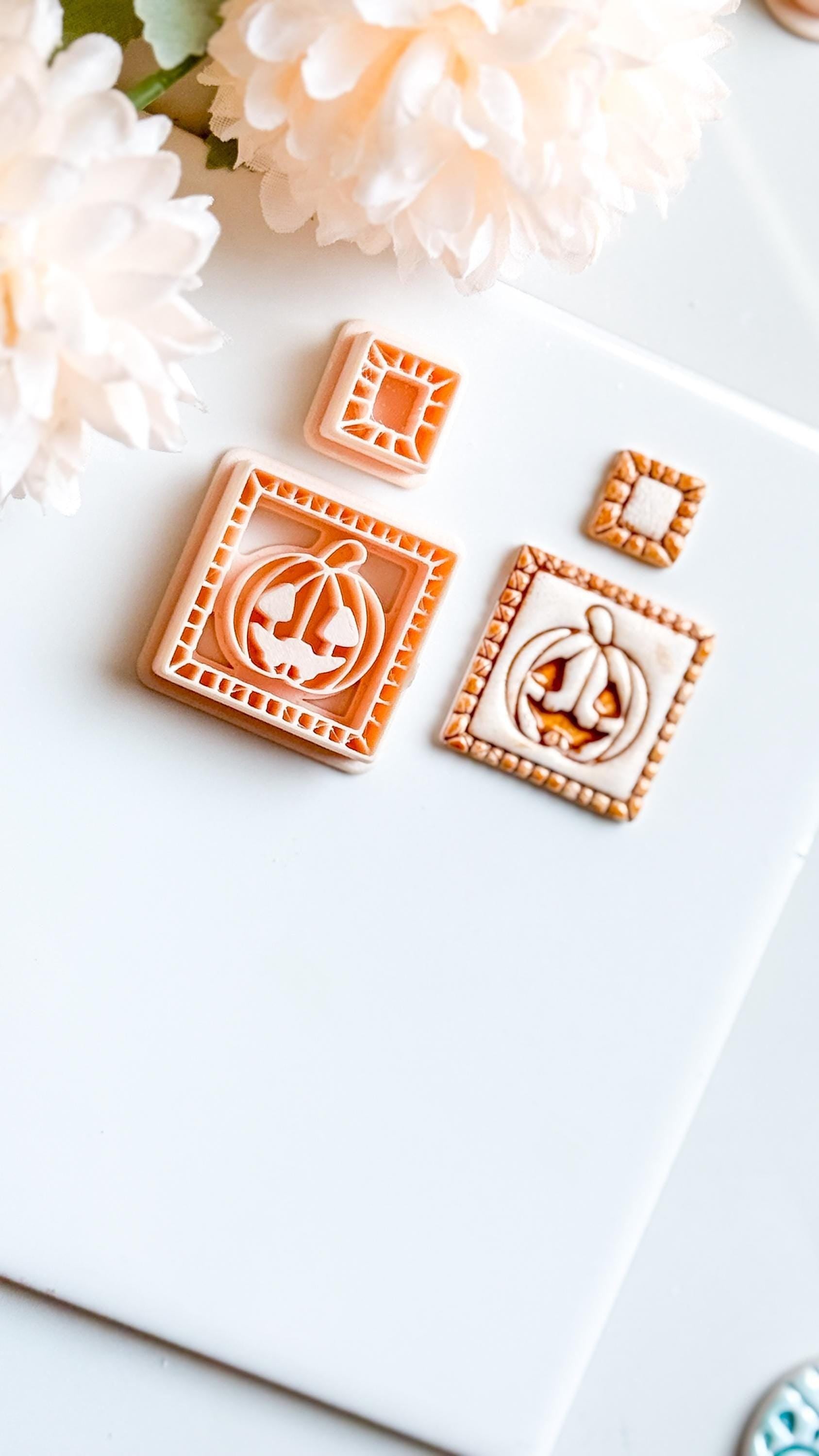 Jack-O'-Lantern Clay Cutter Set: Halloween Pumpkin Polymer Clay Earrings