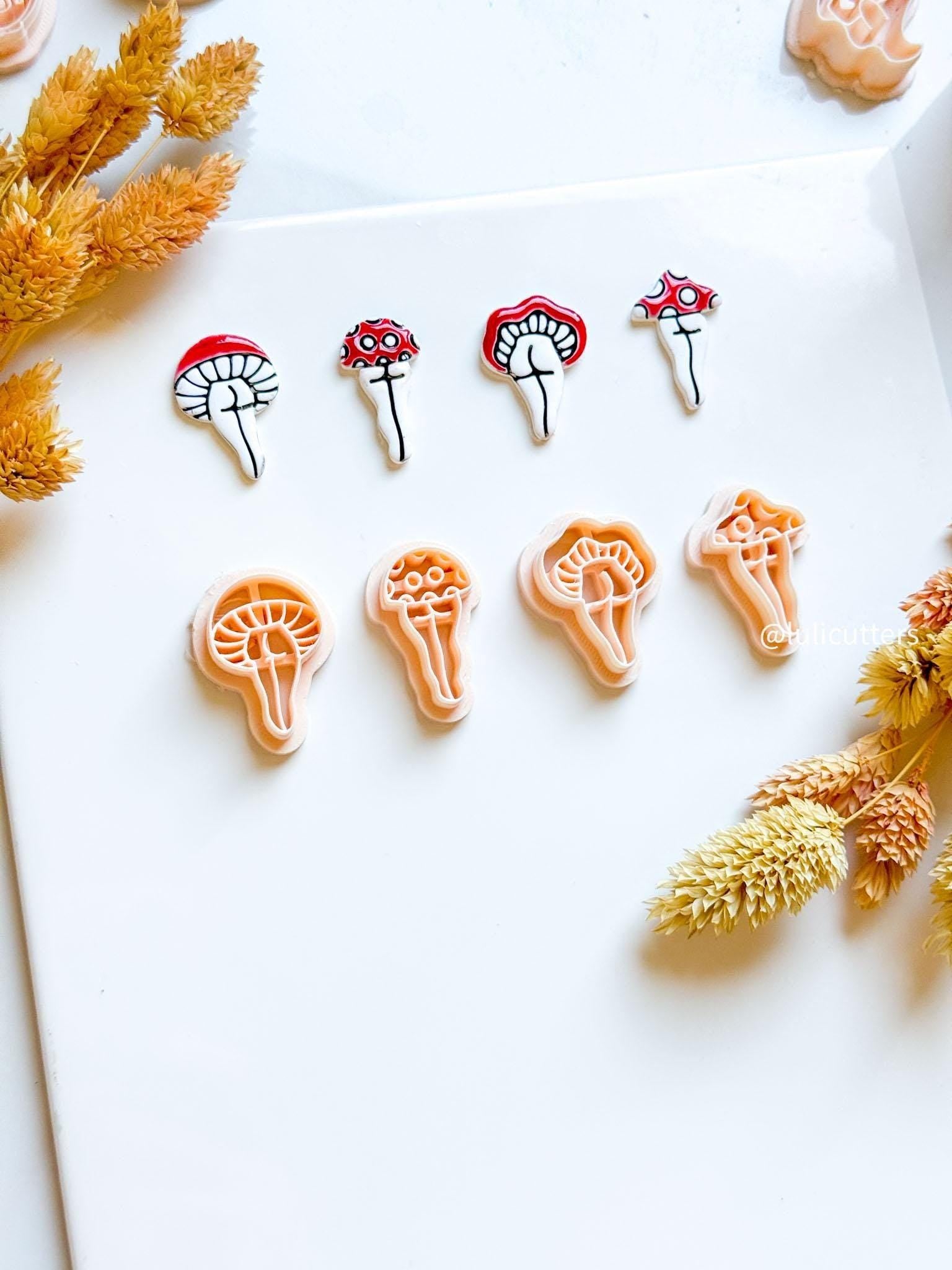 Booty Mushroom Clay Cutter Set: Funny Polymer Clay Molds for Earrings