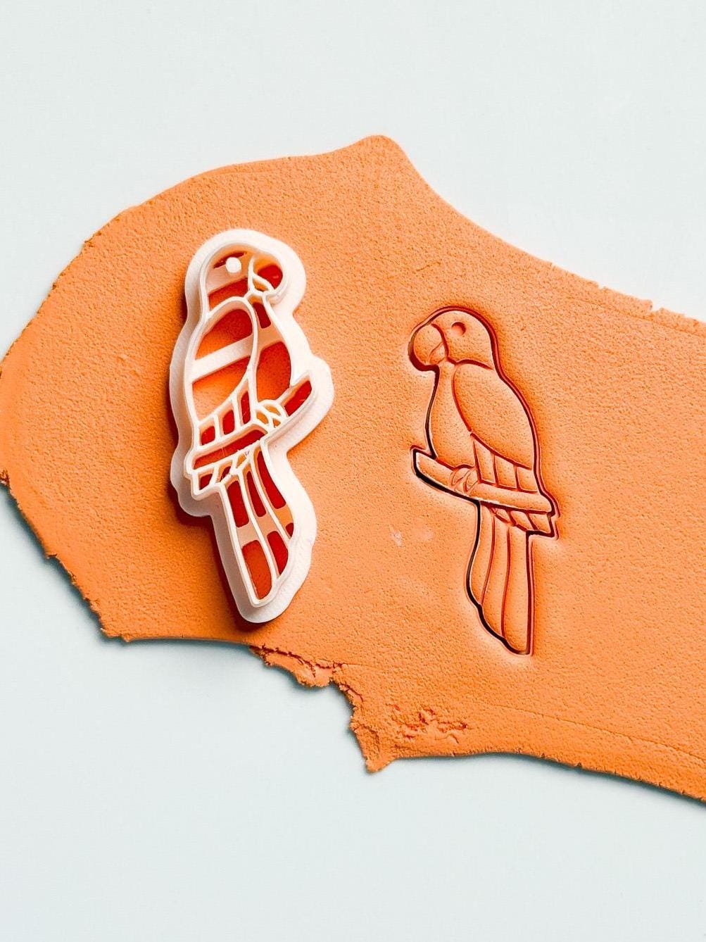 Tropical Parrot Polymer Clay Cutter Imprint for Jungle or Beach Vibes