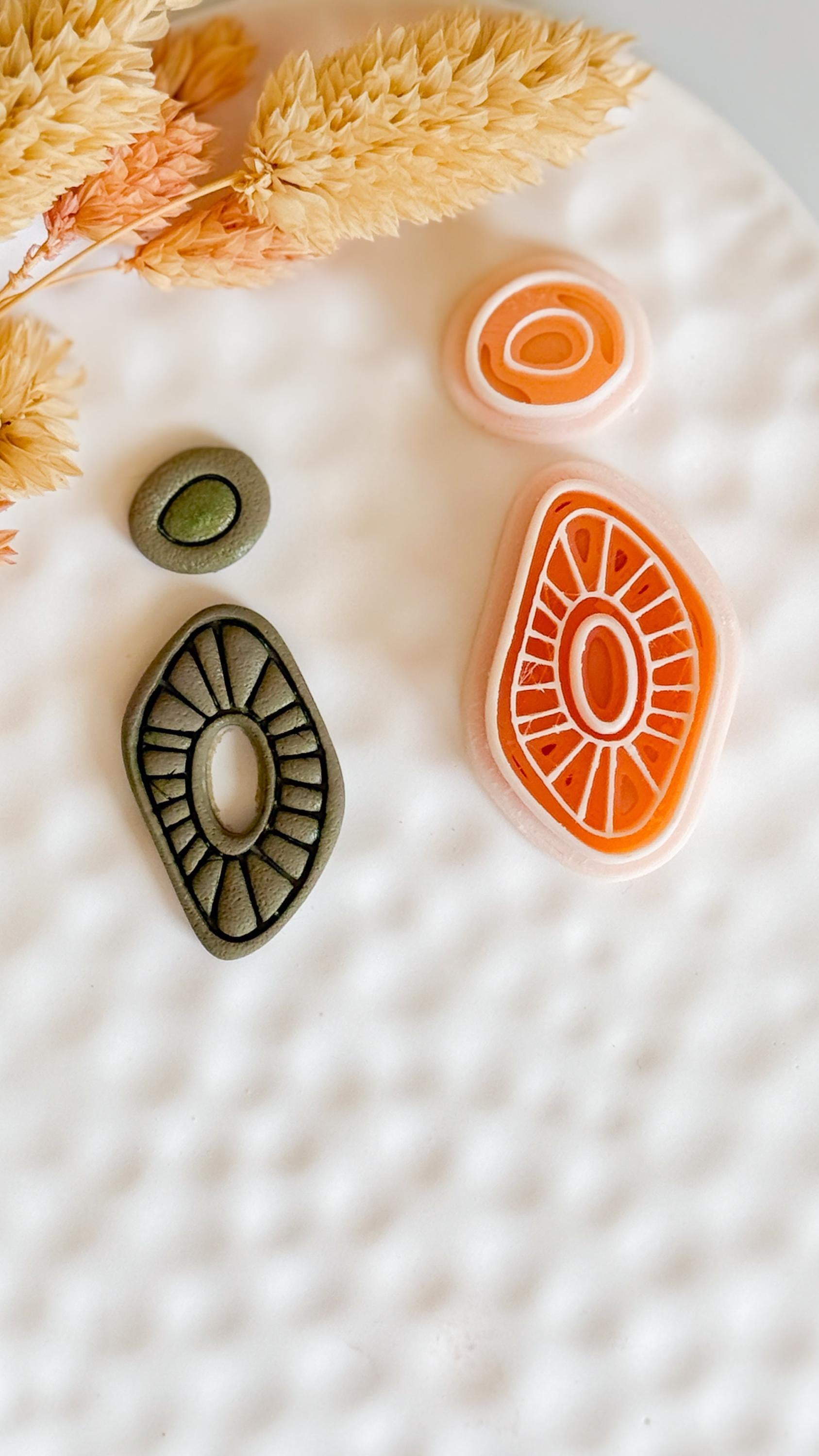 Sunburst Teardrop Clay Cutters: Geometric DIY Jewelry Making Tools
