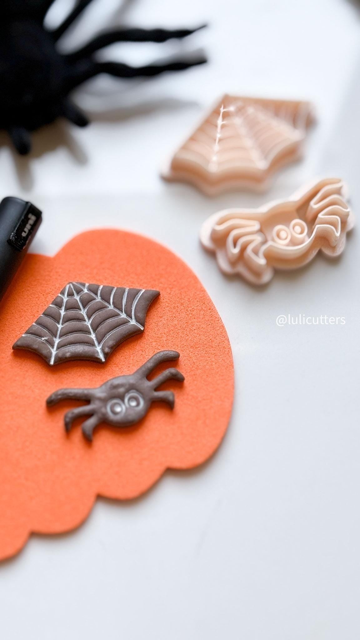 Spider & Web Polymer Clay Cutter Set: Halloween Earring Jewelry