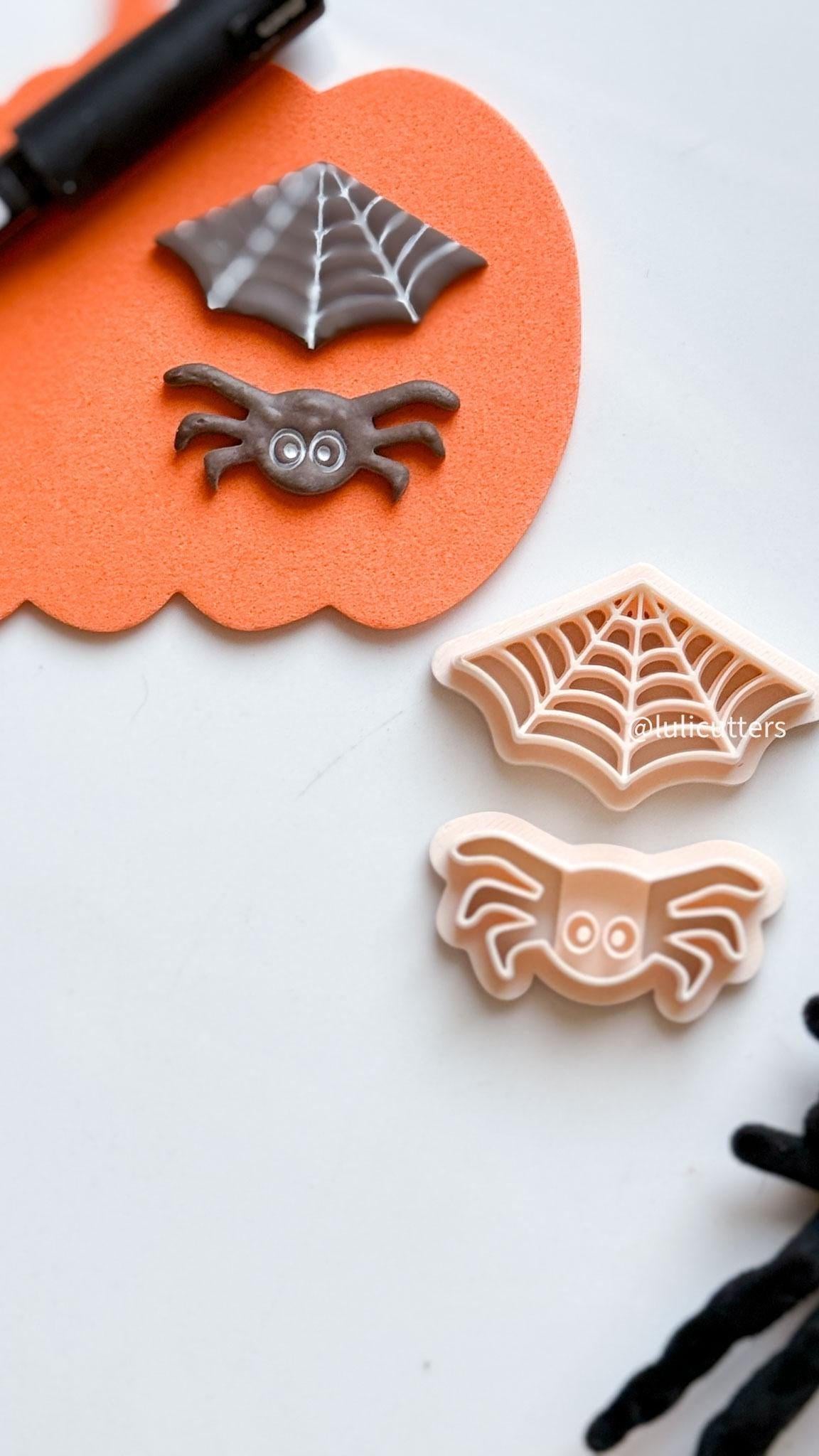Spider & Web Polymer Clay Cutter Set: Halloween Earring Jewelry