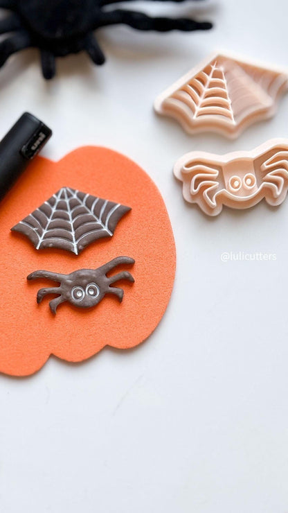 Spider & Web Polymer Clay Cutter Set: Halloween Earring Jewelry