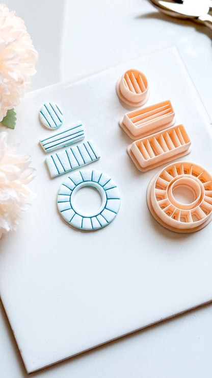 Deco Polymer Clay Cutter Set: Geometric Jewelry Molds - 4-Piece