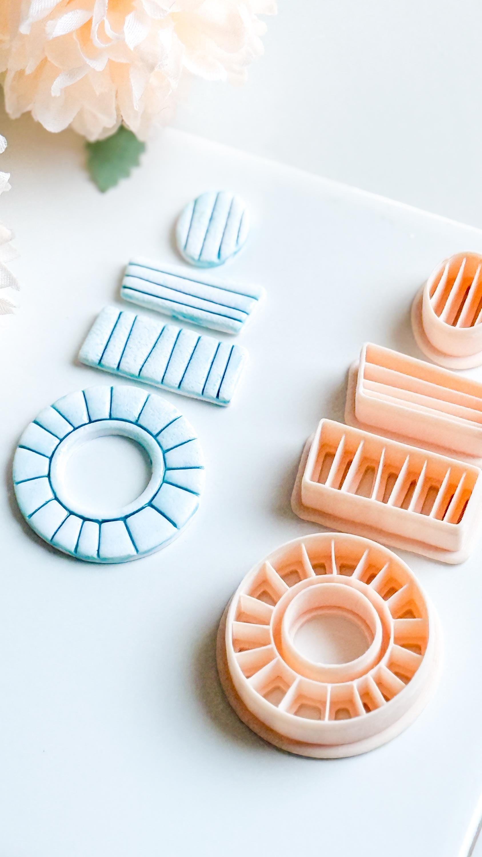 Deco Polymer Clay Cutter Set: Geometric Jewelry Molds - 4-Piece