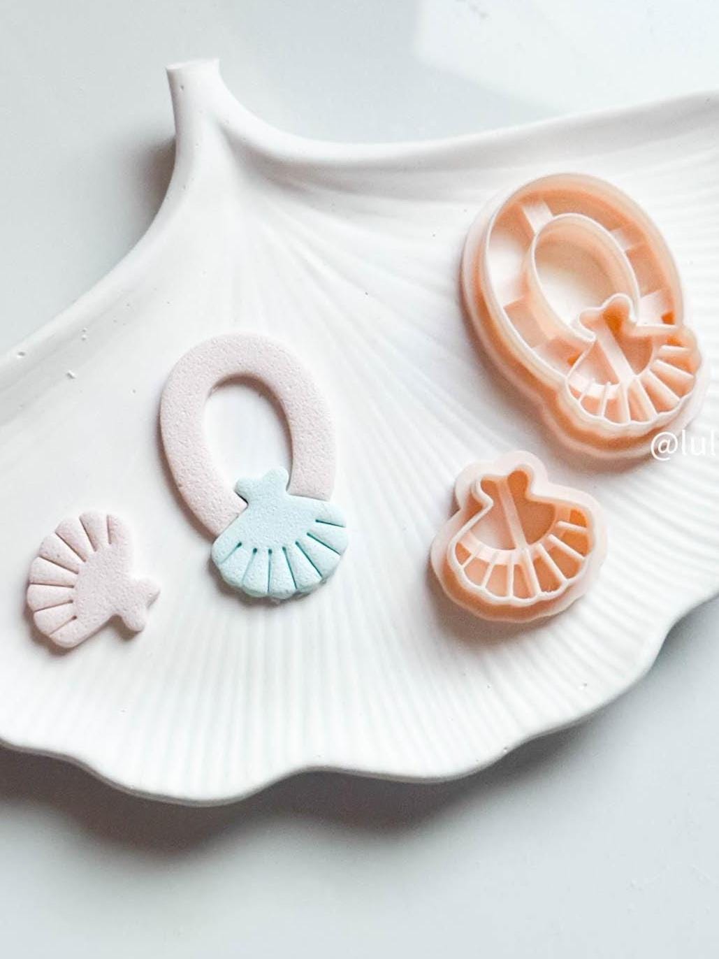 Seashell Clay Cutter Set: Coastal Polymer Clay Earring Tool