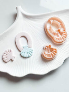 Seashell Clay Cutter Set: Coastal Polymer Clay Earring Tool