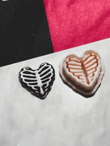 Heart Ribcage Clay Cutter Skeleton Imprint Earring Tool for Spooky Earrings