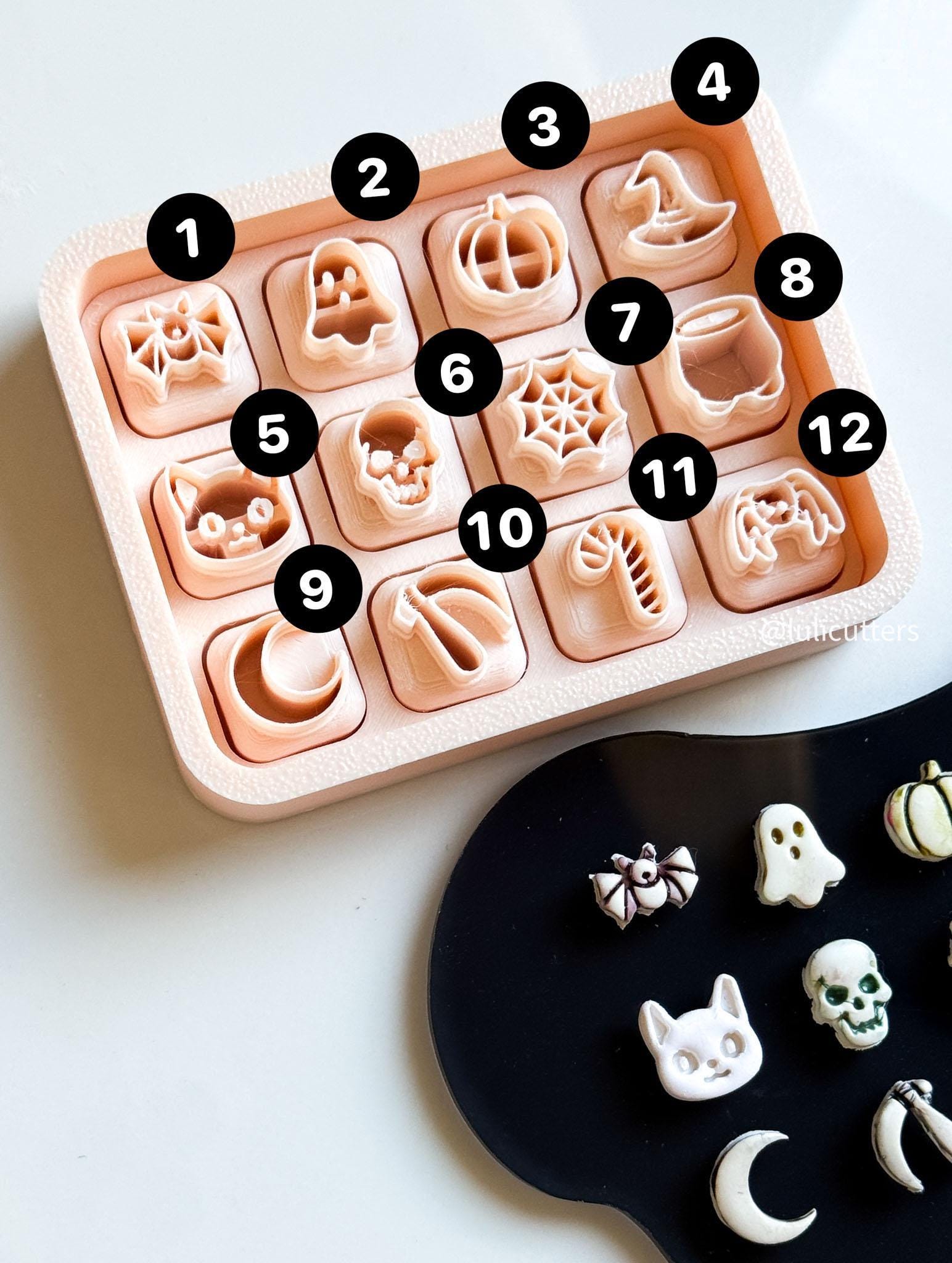 Mini Halloween Clay Cutter Set: Spooky Charms, Jewelry Making