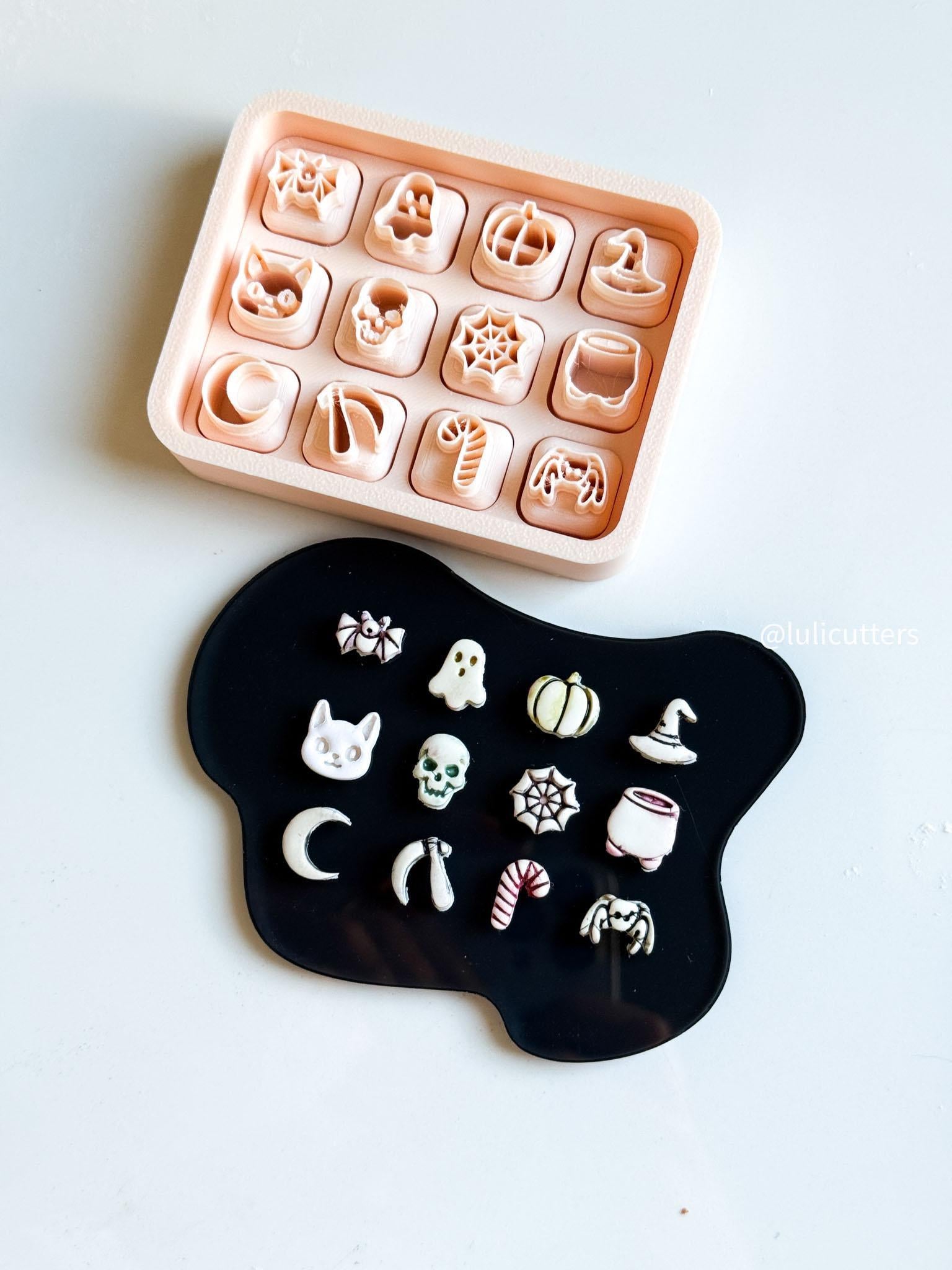Mini Halloween Clay Cutter Set: Spooky Charms, Jewelry Making