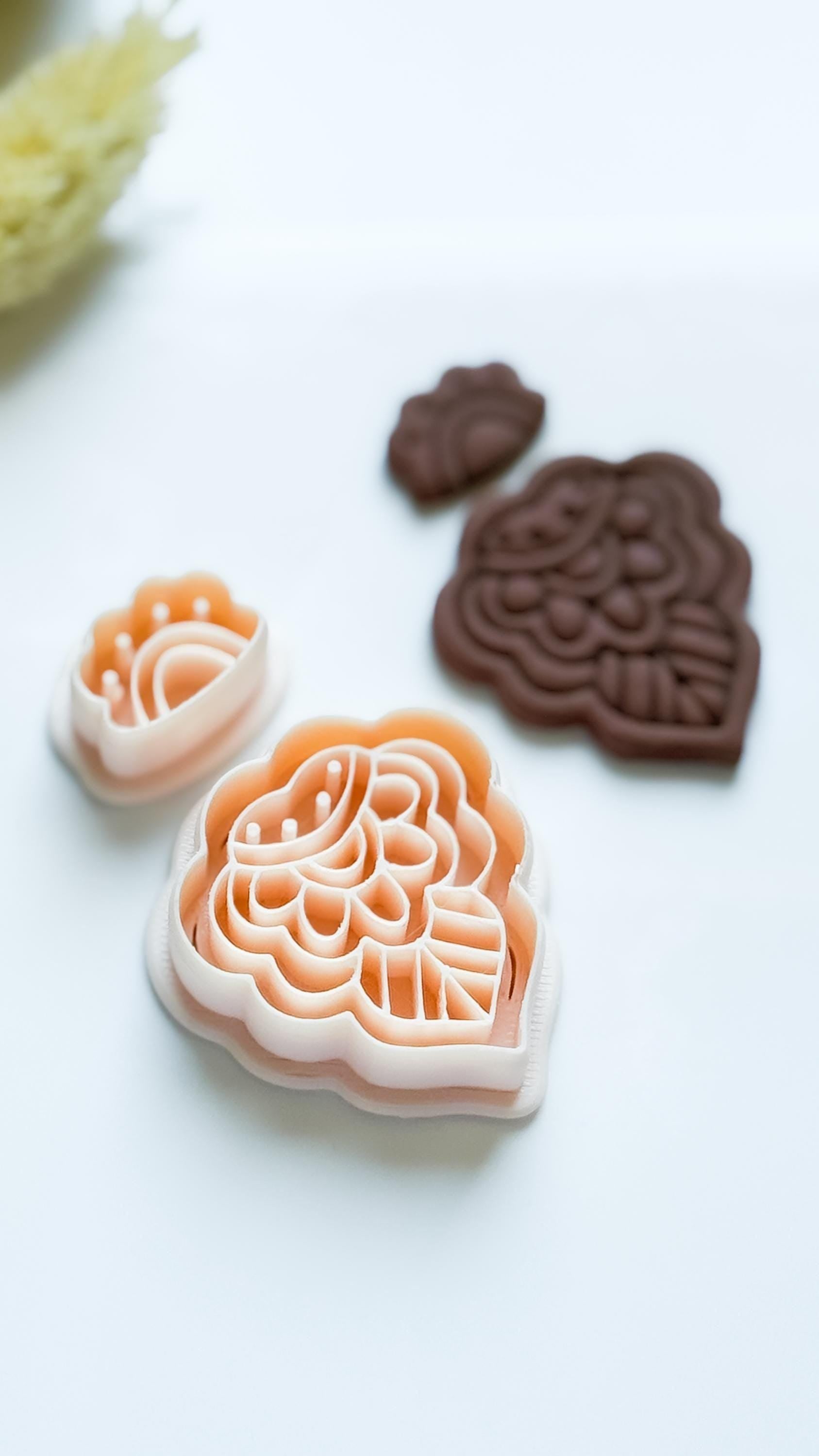 Folk Line Art Clay Earring Cutter Set Includes Base Shape + Topper