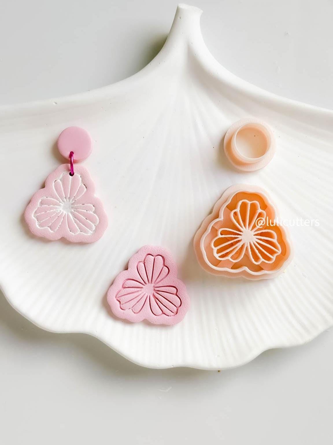 Whimsical Petal Clay Cutter Set Flower Shape with Matching Circle