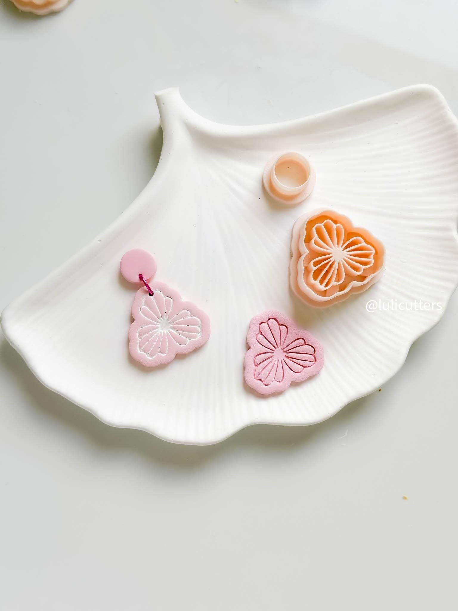 Whimsical Petal Clay Cutter Set Flower Shape with Matching Circle