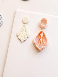 Fan Petal Polymer Clay Earring Cutters: Circle Stud, Scalloped Drop