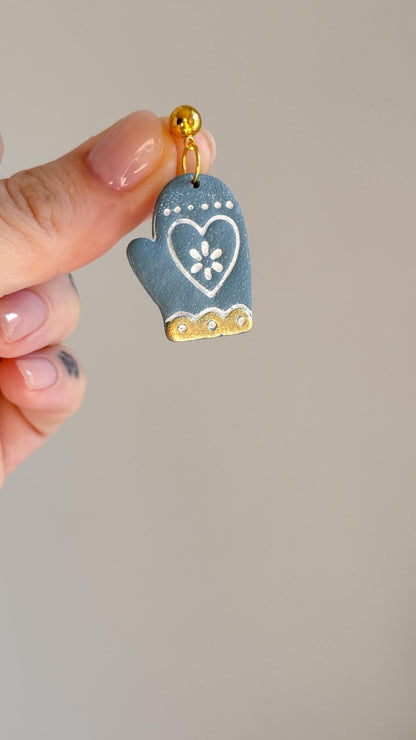 Scandinavian Folk Art Mitten Earring Cutter Nordic Winter Christmas Polymer Clay Jewelry Tool