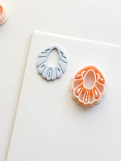Scalloped Petal Drop Polymer Clay Cutter Detailed Oval Shape for Earrings & Jewelry Making