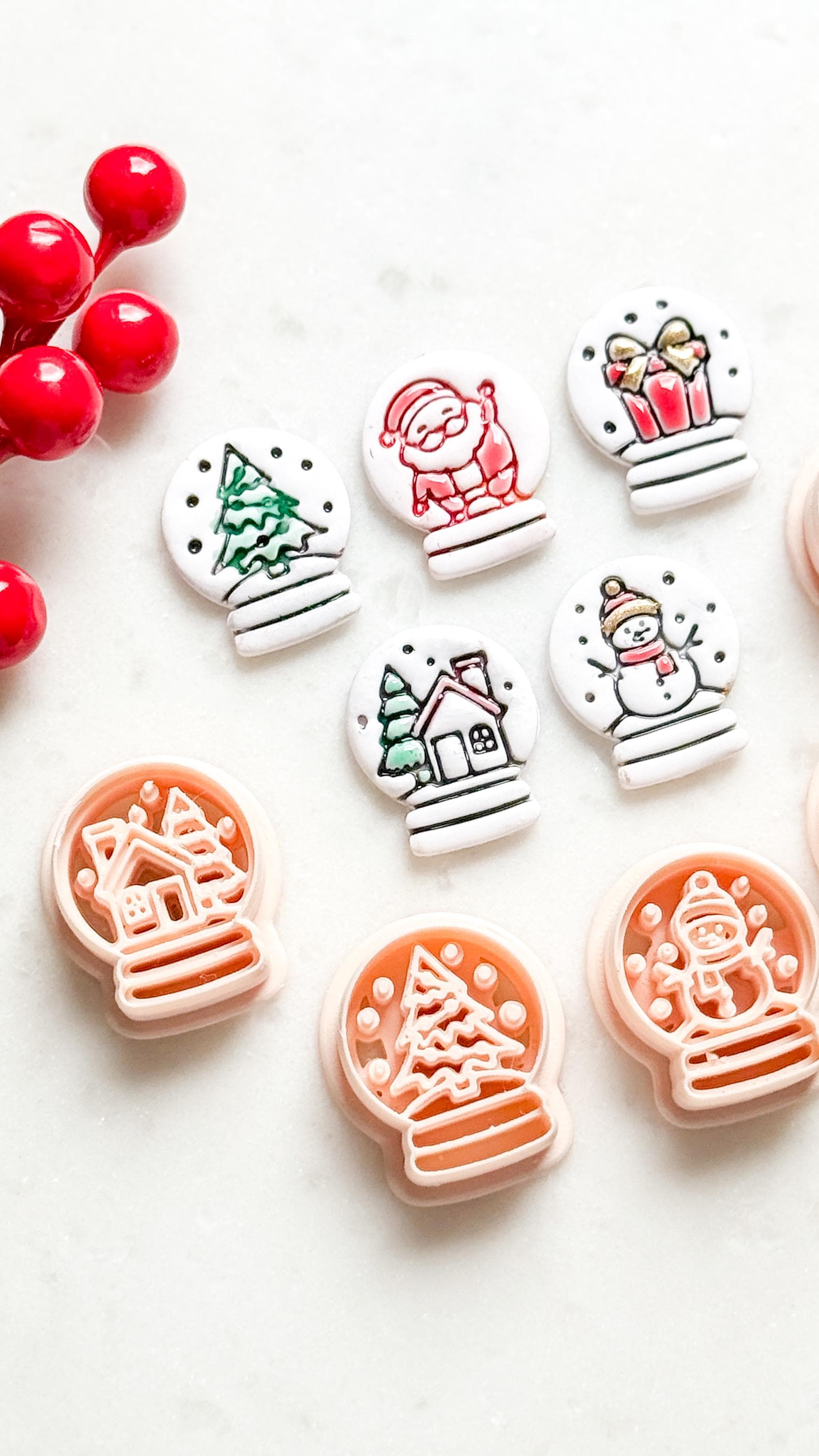 Snow Globe Clay Cutters – Christmas Polymer Clay Earring or Pendant Shapes