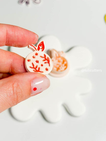 Orange Fruit Clay Cutter: Botanical Imprint for Summer Earrings