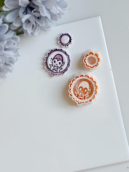 Vampire Cameo Cutter Set: Halloween Polymer Clay Jewelry Molds