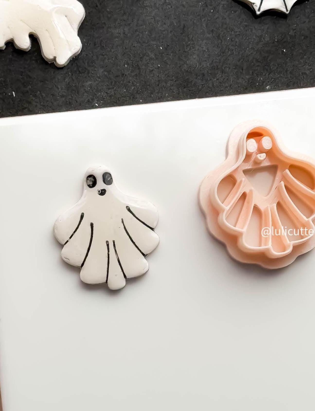 Scalloped Ghost Clay Cutter: Halloween Earring, Charm & Keychain DIY