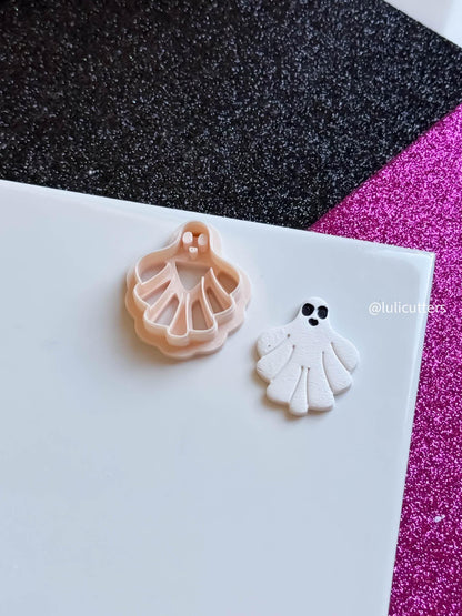 Scalloped Ghost Clay Cutter: Halloween Earring, Charm & Keychain DIY