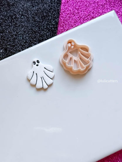 Scalloped Ghost Clay Cutter: Halloween Earring, Charm & Keychain DIY