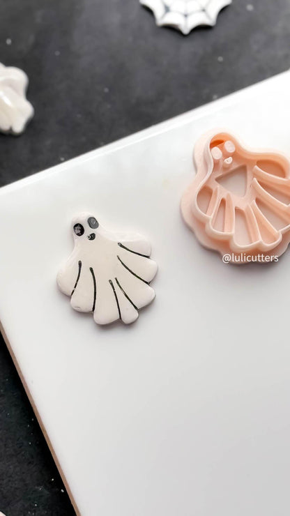 Scalloped Ghost Clay Cutter: Halloween Earring, Charm & Keychain DIY