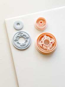 Ornate Round Polymer Clay Cutter Mandala Medallion Shape with Center Hole