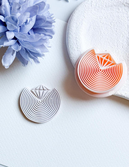 Geometric Diamond Arch Clay Cutter: Textured Jewelry Design