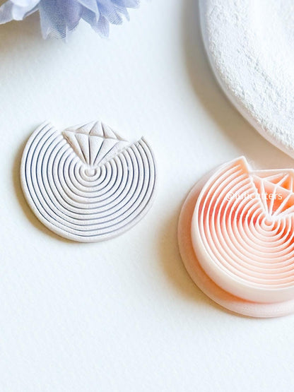 Geometric Diamond Arch Clay Cutter: Textured Jewelry Design