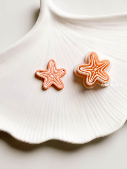 Starfish Clay Earring Cutter Imprint Design in 25mm, 30mm, or 35mm