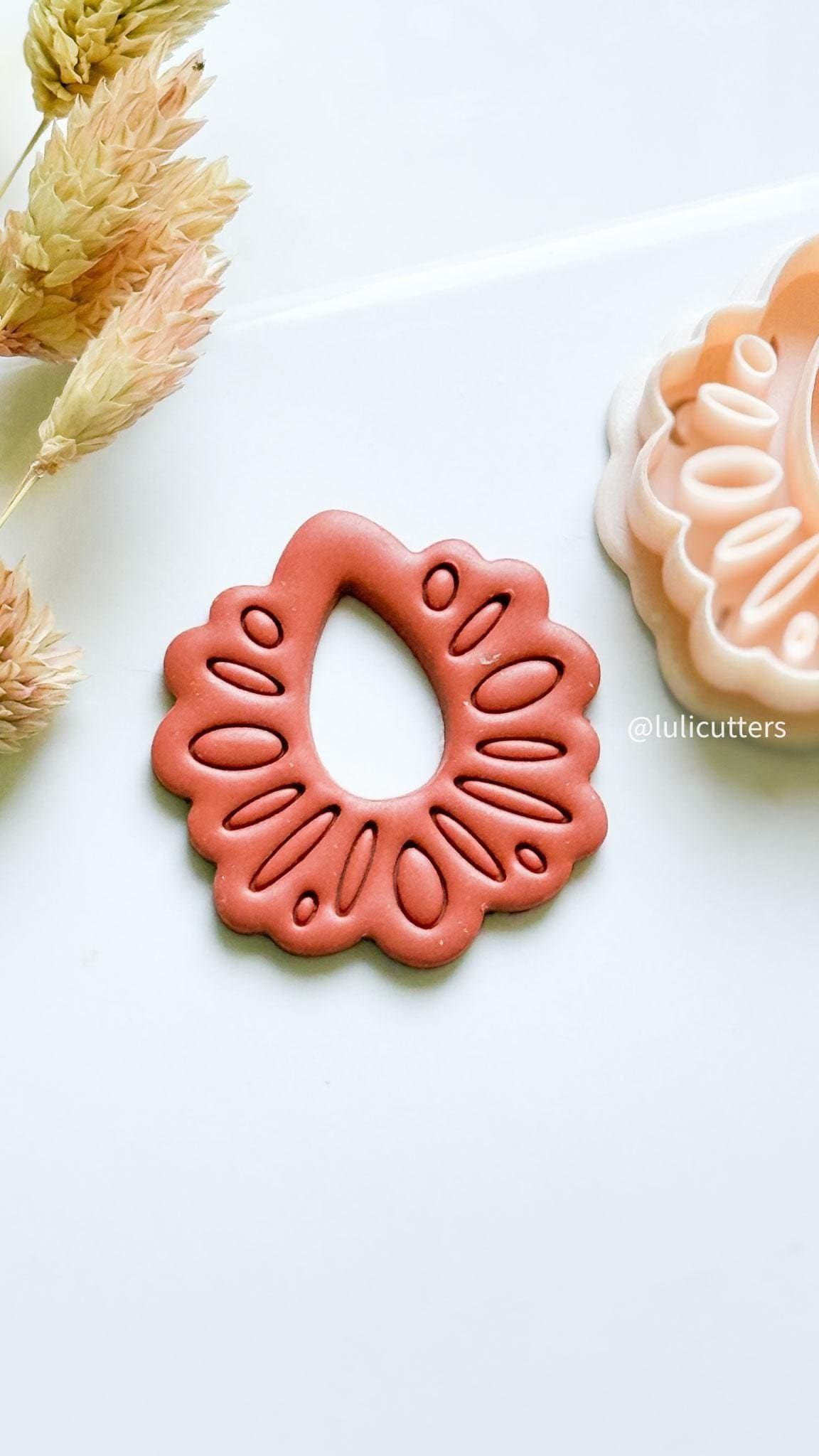 Floral Mandala Polymer Clay Cutter for Earrings and Jewelry